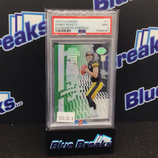 2022 Panini Illusions Kenny Pickett Illusions Emerald RC #I11 PSA 9 - Pittsburgh Steelers