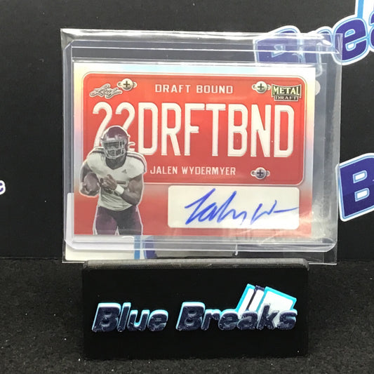 2022 Leaf Metal Draft Draft Bound Red Jalen Wydermyer auto 1/5 #DB-JW1 Red Raiders / Colts