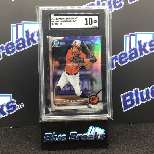 2022 Bowman Chrome Draft Refractor Jackson Holliday #BDC-168 SGC 10 Orioles