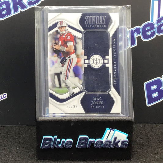 2022 Panini - National Treasures - Mac Jones - Sunday Treasures - 52/99 - New England Patriots