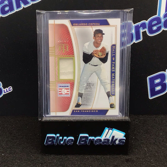 2022 Panini National Treasures Hall of Fame Materials Orlando Cepeda 21/25 #HFM-OC Giants