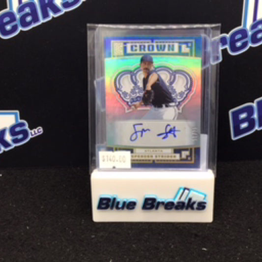 2022 Panini Capstone Crown blue Spencer Strider auto 19/25 #C-SS Braves