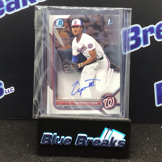 2022 Bowman Chrome 1st Bowman Trey Lipscomb auto #CDA-TLB Nationals