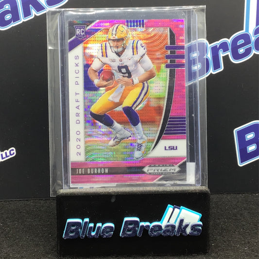 2020 Panini Prizm Draft Picks Pink Pulsar Joe Burrow RC #105 Bengals