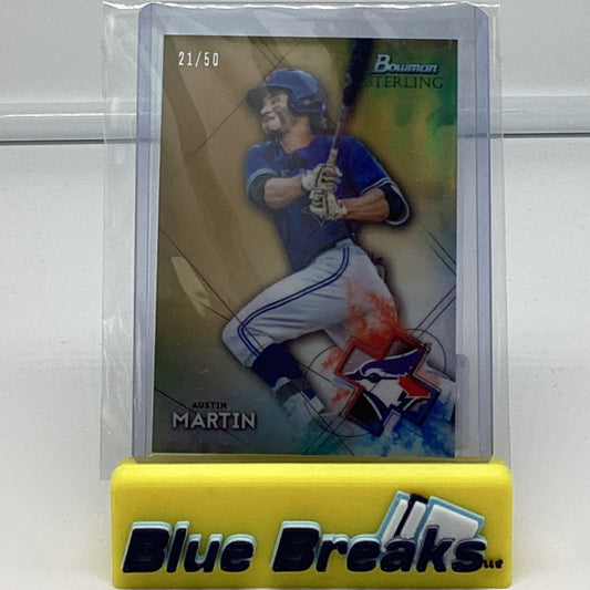 2021 Bowman Sterling gold Austin Martin 21/50 #BSP-50 Blue Jays
