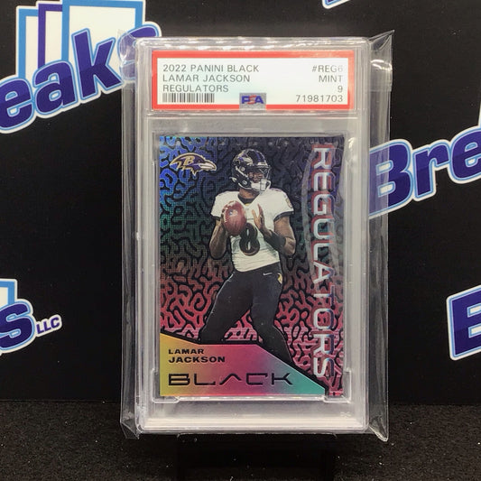 2022 Panini Black Regulators Lamar Jackson #REG-6 PSA 9 Ravens
