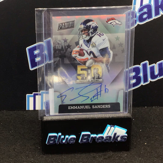 2022 Panini Prizm 50th Super Bowl Emmaneul Sanders auto #SB50-ES Broncos