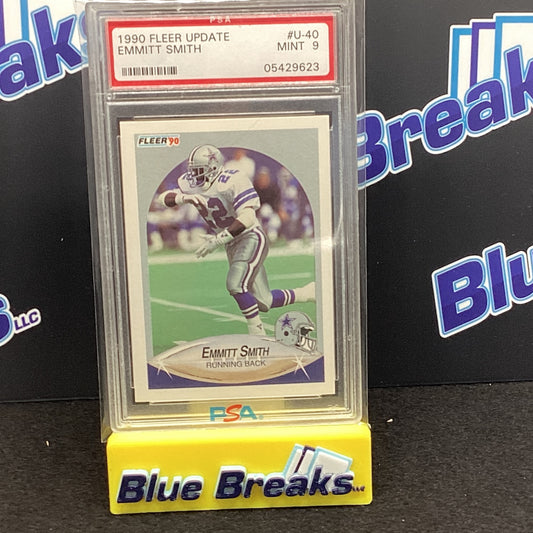 1990 Fleer Update - Emmitt Smith - Dallas Cowbopys - #U-40 - PSA 9