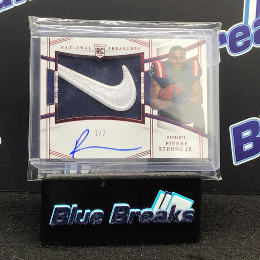 2022 Panini - National Treasures - Pierre Strong Jr - Nike Swoosh - 1/2 - New England Patriots