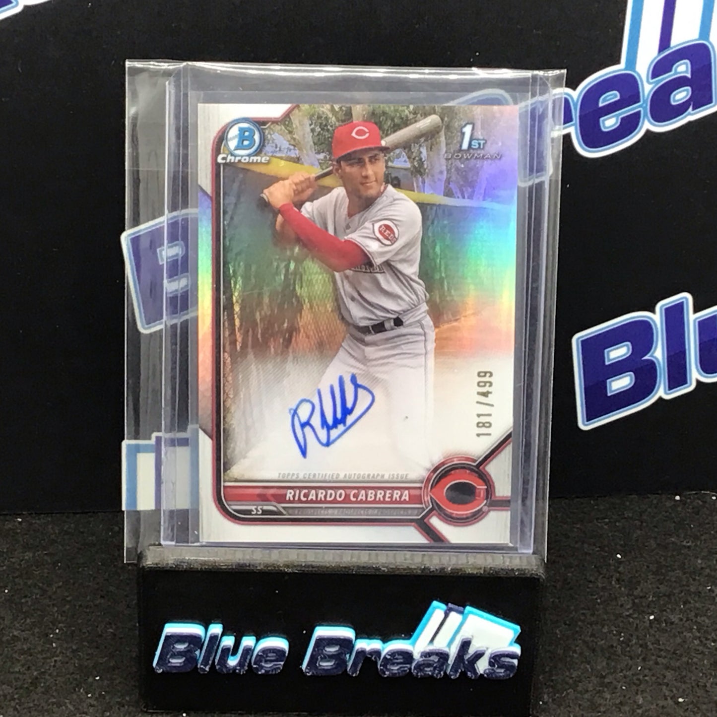 2022 Bowman Chrome 1st Bowman refractor Ricardo Cabrera auto 181/499 #CPA-RCA Reds