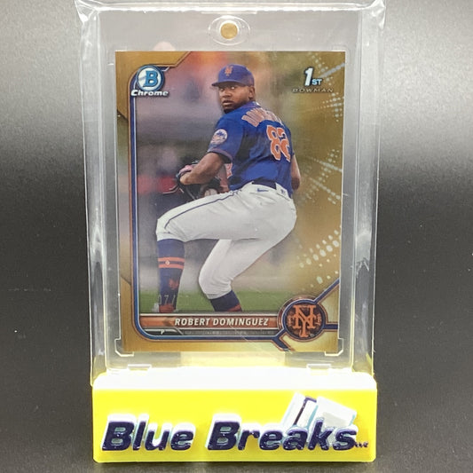 2022 Bowman Chrome 1st Gold Refractor Robert Dominguez 07/50 #BCP-51 Mets