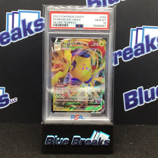 2022 Pokémon SWSH Silver Tempest FA/Regieleki Vmax #058 PSA 10