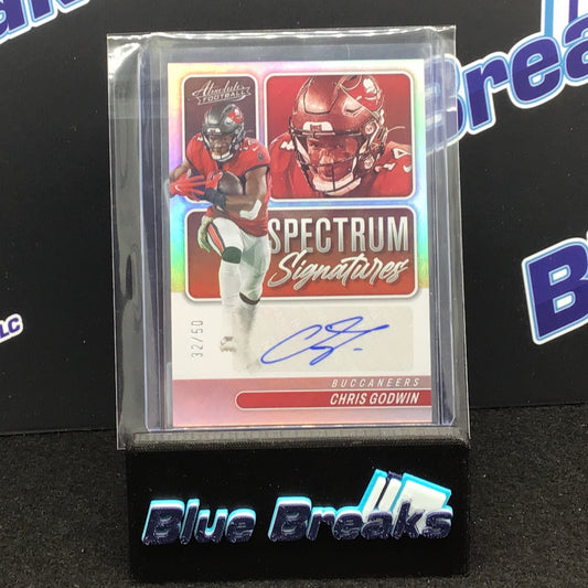 2022 Panini Absolute Spectrum Signatures Chris Godwin 32/50 #SPEC-CG Buccaneers