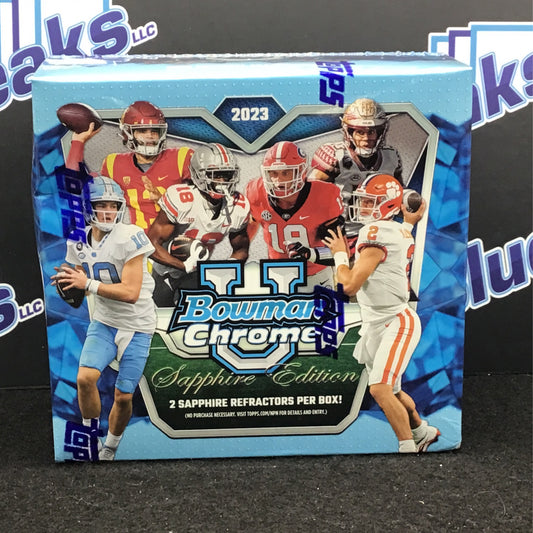 2023 Bowman University Chrome Football Sapphire Box