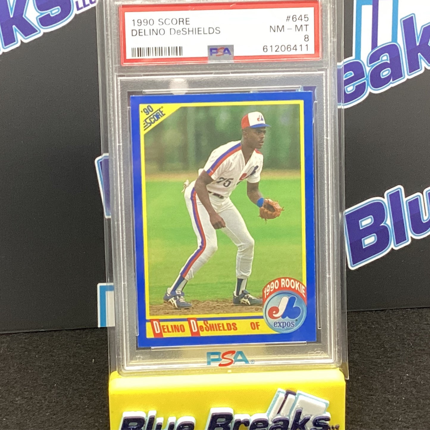 1990 Score - Delino DeShields #645 PSA 8