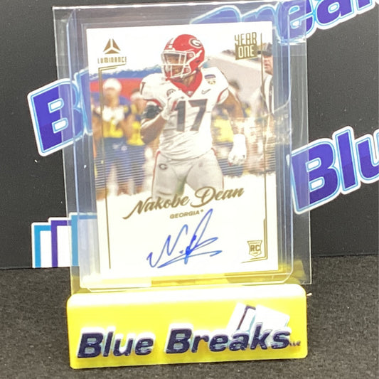 2022 Panini Luminance Nakobe Dean auto YOS-NDE