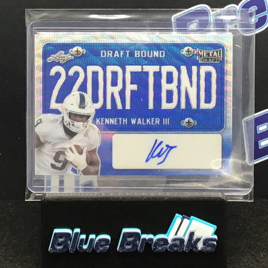 2022 Leaf Metal Draft - State Pride - Kenneth Walker II - 2/25 - Blue - #DB-KW2