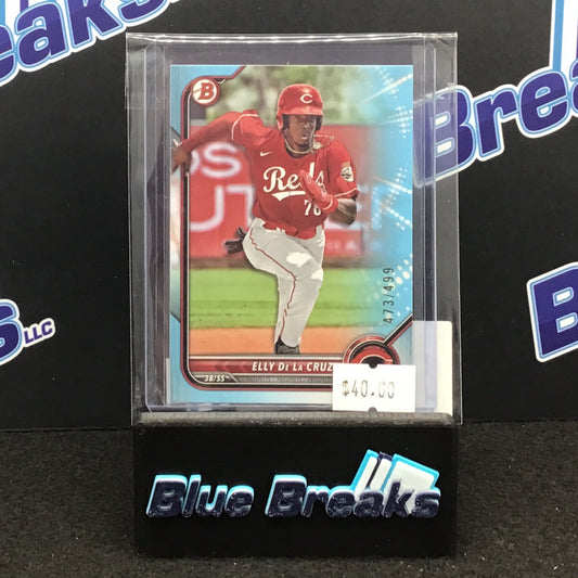 2022 Bowman Sky Blue Elly De La Cruz 473/499 #BD-80 Reds