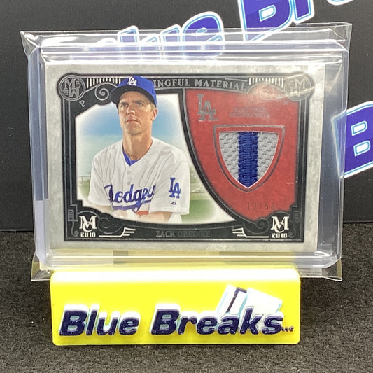 2016 Topps Museum Collection Meaningful Material Prime Relic Zack Greinke 12/50 MMPR-ZG
