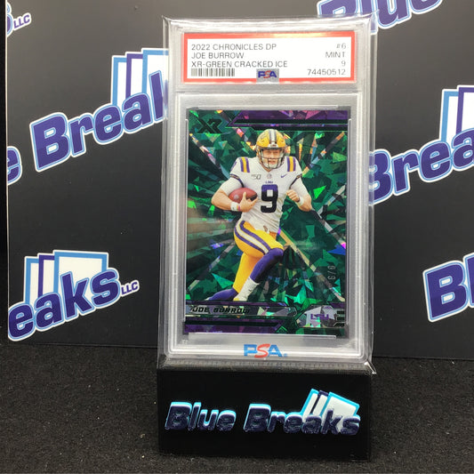2022 Chronicles Draft Picks - Joe Burrow - XR - Green Cracked Ice - 6/6 - PSA 9 - LSU Tigers / Cincinnati Bengals