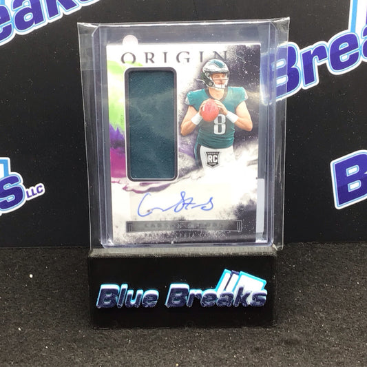 2022 Panini Origins Carson Strong Rookie Patch Auto #153 RPA  - Philadelphia Eagles