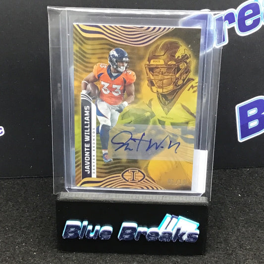 2022 Panini Illusions Javonte Williams auto 01/10 #26 Broncos