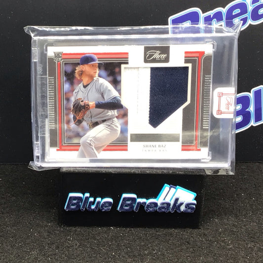 2022 Panini Three & Two Shane Baz Rookie Jersey Relic RC 40/60 #RJ-SB - Tampa Bay Rays