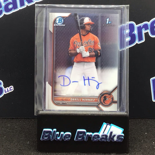 2022 Bowman Chrome Darell Hernaiz auto CPA-DHZ Orioles