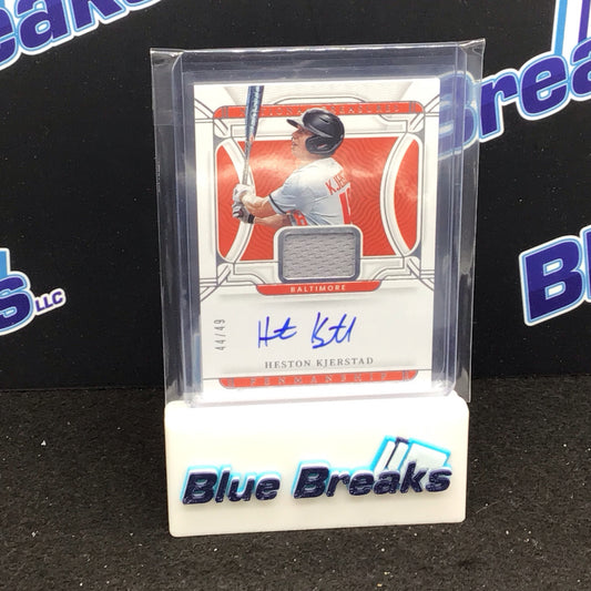 2022 Panini National Treasures Penmanship Heston Kjerstad relic auto 44/49 #PMS-HK Orioles