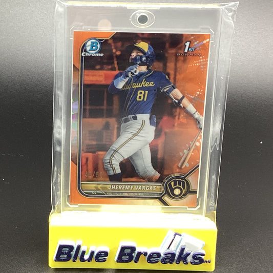 2022 Bowman Chrome 1st Orange Jheremy Vargas 46/50