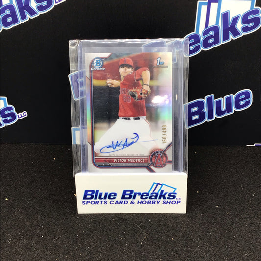 2022 Bowman Chrome 1st Bowman refractor Victor Mederos auto 150/499 #CDA-VM Angels