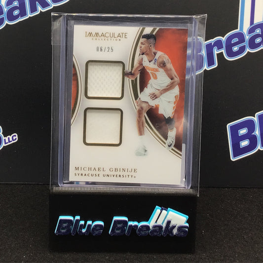 2016 Panini Immaculate Collection Collegiate Michael Gbinije 06/25 #37 Pistons