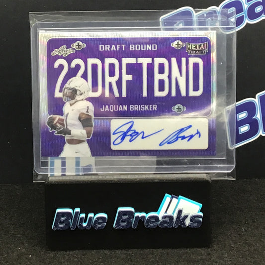 2022 Leaf Metal Draft - Jaquan Brisker - Draft Bound - Purple - 11/20