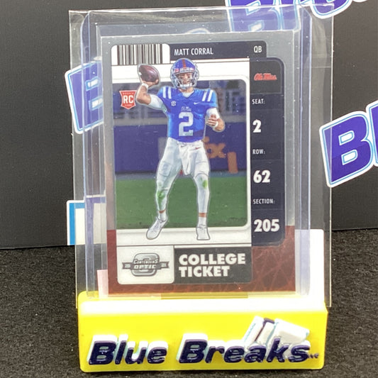 2022 Panini Chronicles Contenders Optic Draft Picks Matt Corral #3