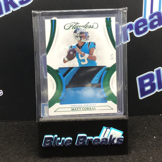 2022 Panini Flawless Green Matt Corral relic 3/5 #RP-MC Panthers