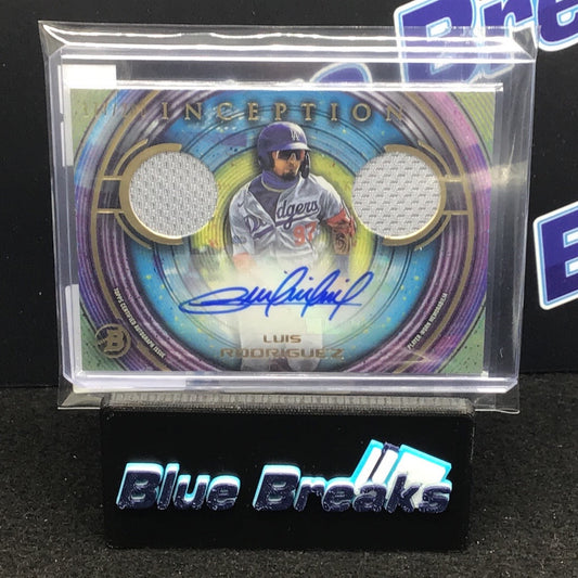 2022 Bowman Inception Luis Rodriguez auto dual relic 177/200 #IADR-LR Dodgers