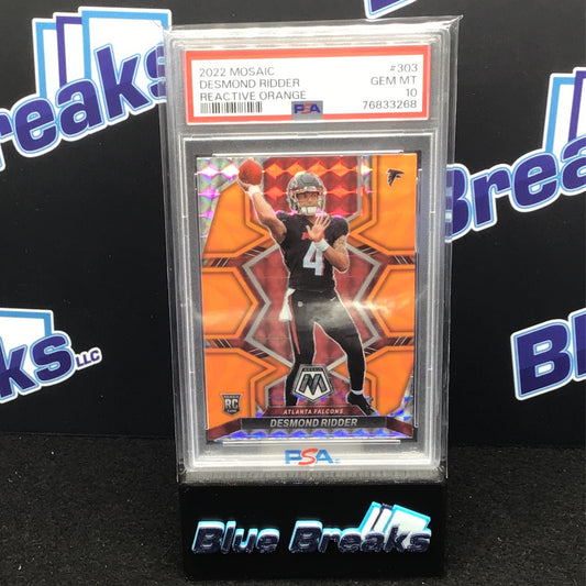 2022 Mosaic Reactive Orange Desmond Ridder #202 PSA 10 Falcons