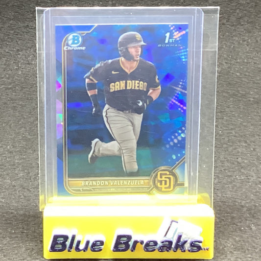 2022 Bowman Chrome 1st Sapphire Brandon Valenzuela BCP-28