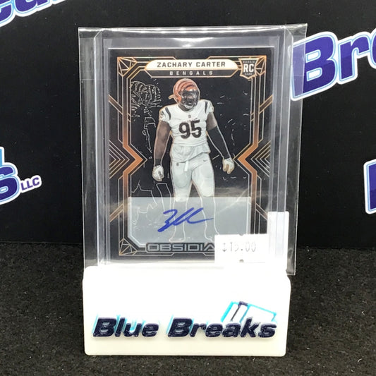 2022 Panini Obsidian Electric Etch Orange Zachary Carter auto 29/99 #197 Bengals