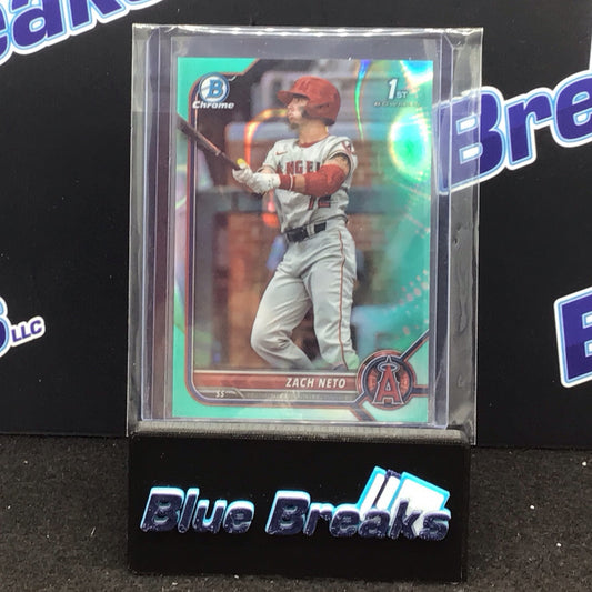 2022 Bowman Chrome 1st Bowman Aqua Zach Neto 188/199 #BDC-18 Angels
