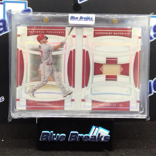 2022 Panini National Treasures Legendary Materials Mike Trout 06/10 #LMB-MT Angels
