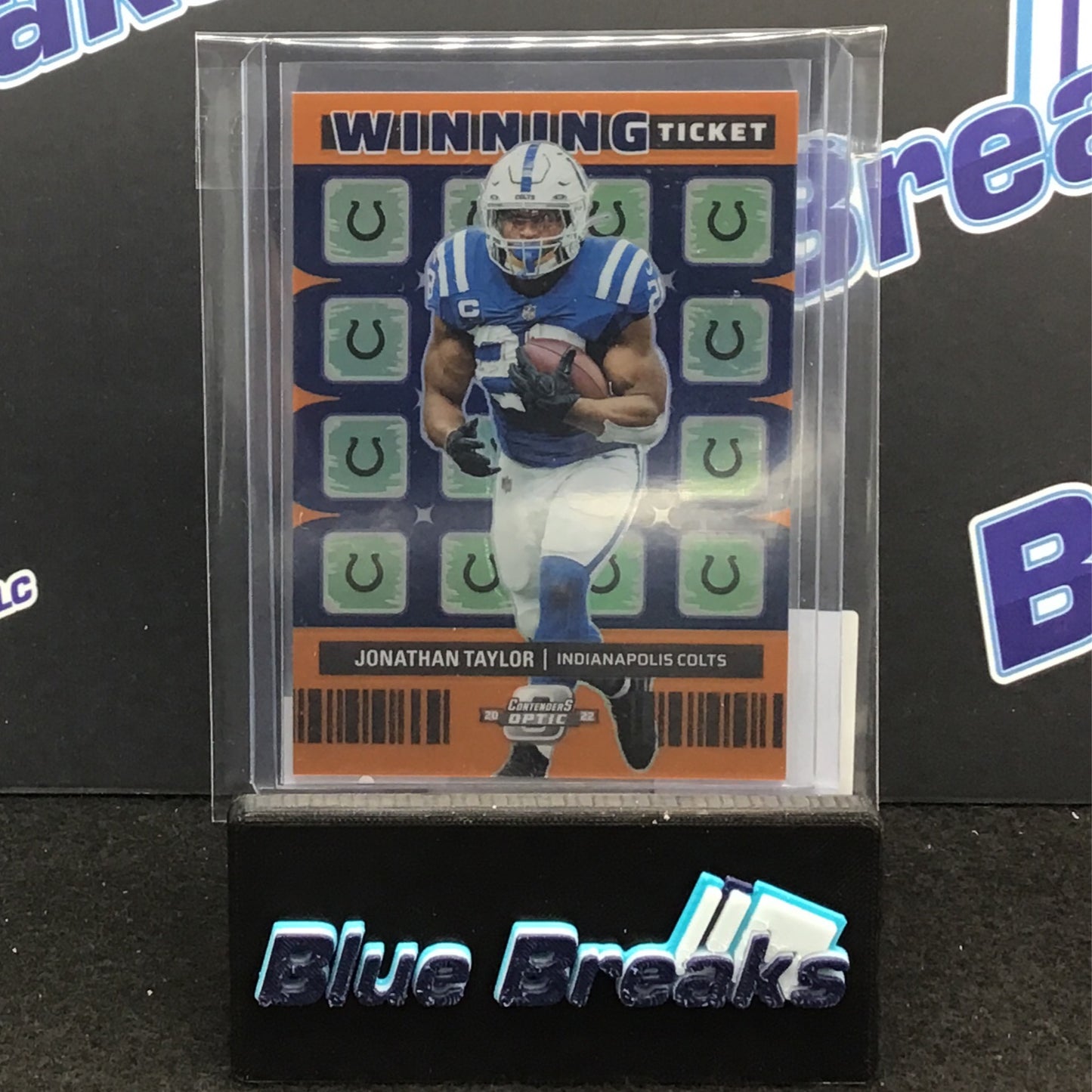 2022 Panini Contenders Optic Prizm Orange Winning Ticket Jonathan Taylor 12/50 #WT-10 Colts