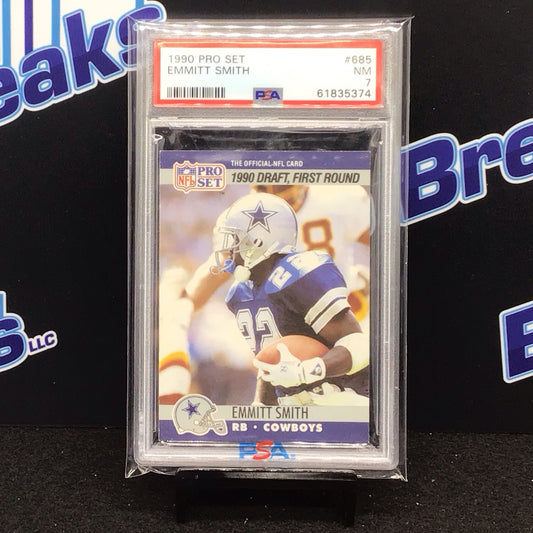 1990 Pro Set Emmitt Smith #685 PSA 7 Cowboys
