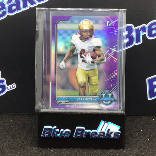 2022 Bowman U Chrome 1st Bowman purple Zay Flowers #26 Ravens