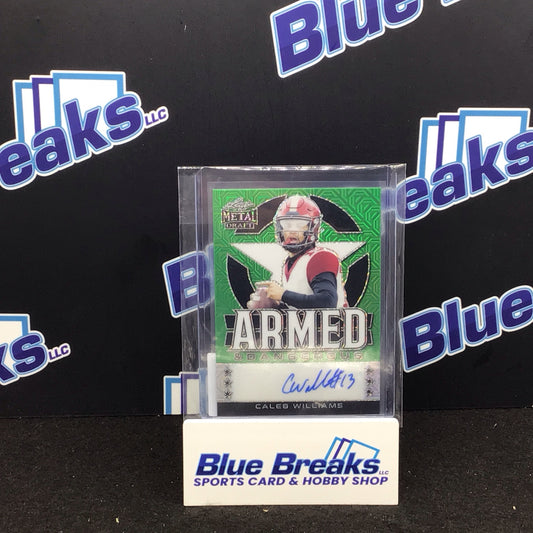 2022 Leaf Metal Draft Armed & Dangerous green Caleb Williams auto 4/4 #AD-CW1 Trojans/Bears