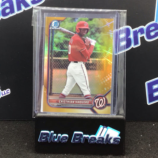 2022 Bowman Chrome Gold Cristhian Vaquero 47/50 #BDC-64 Nationals