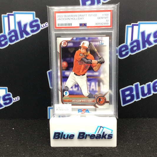 2022 Bowman Draft 1st Edition 1st Bowman Jackson Holliday #168 PSA 10 Orioles