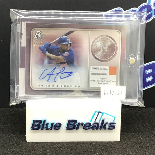 2022 Bowman Platinum Francisco Alvarez auto 28/50 #MM-12 Mets