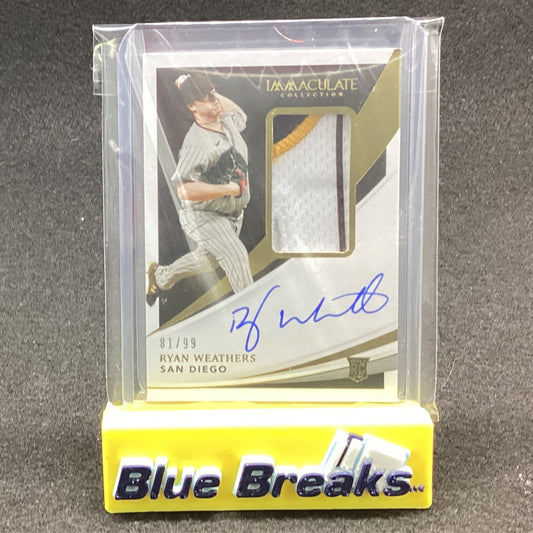 2021 Immaculate - Ryan Weathers 81/99
