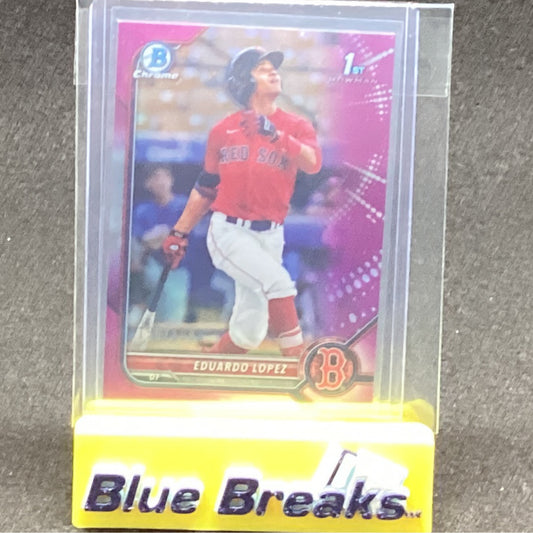 2022 Bowman Chrome 1st Fuchsia Eduardo Lopez 150/199 BCP-134 Red Sox